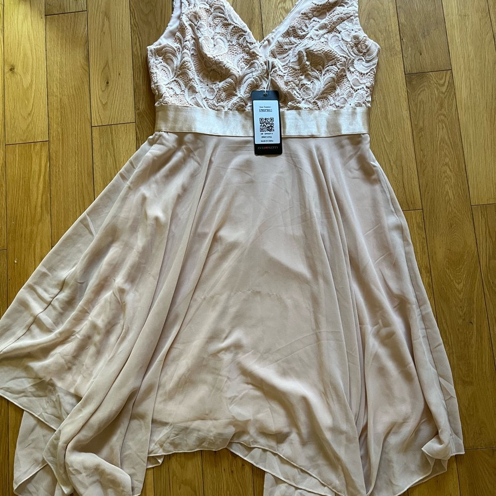 Ever Pretty Lace Detail Blush Dress